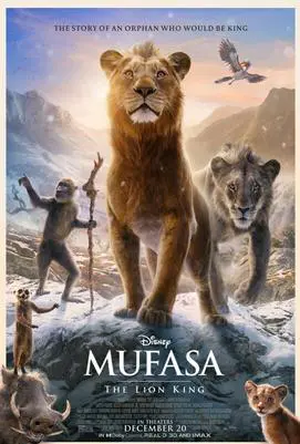 A poster of the movie mufasa and his family.