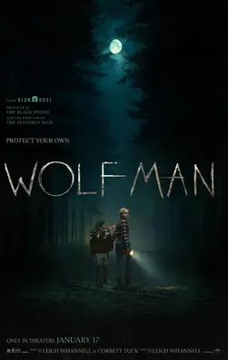 A poster for the movie, wolf man.